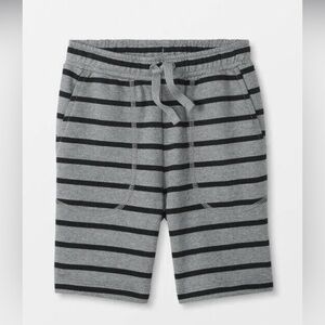 COPY - Hanna Andersson Dark Heather Grey Striped French Terry Shorts 3t